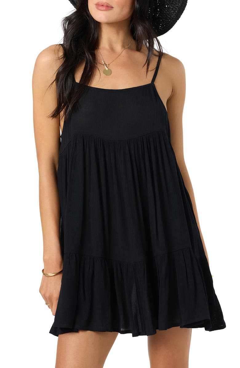 O
Neill Saltwater Rilee Cover-Up Minidress, Main, color, Black