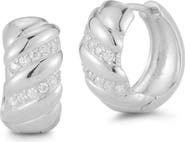GLAZE JEWELRY Cubic Zirconia Twisted Hoop Earrings