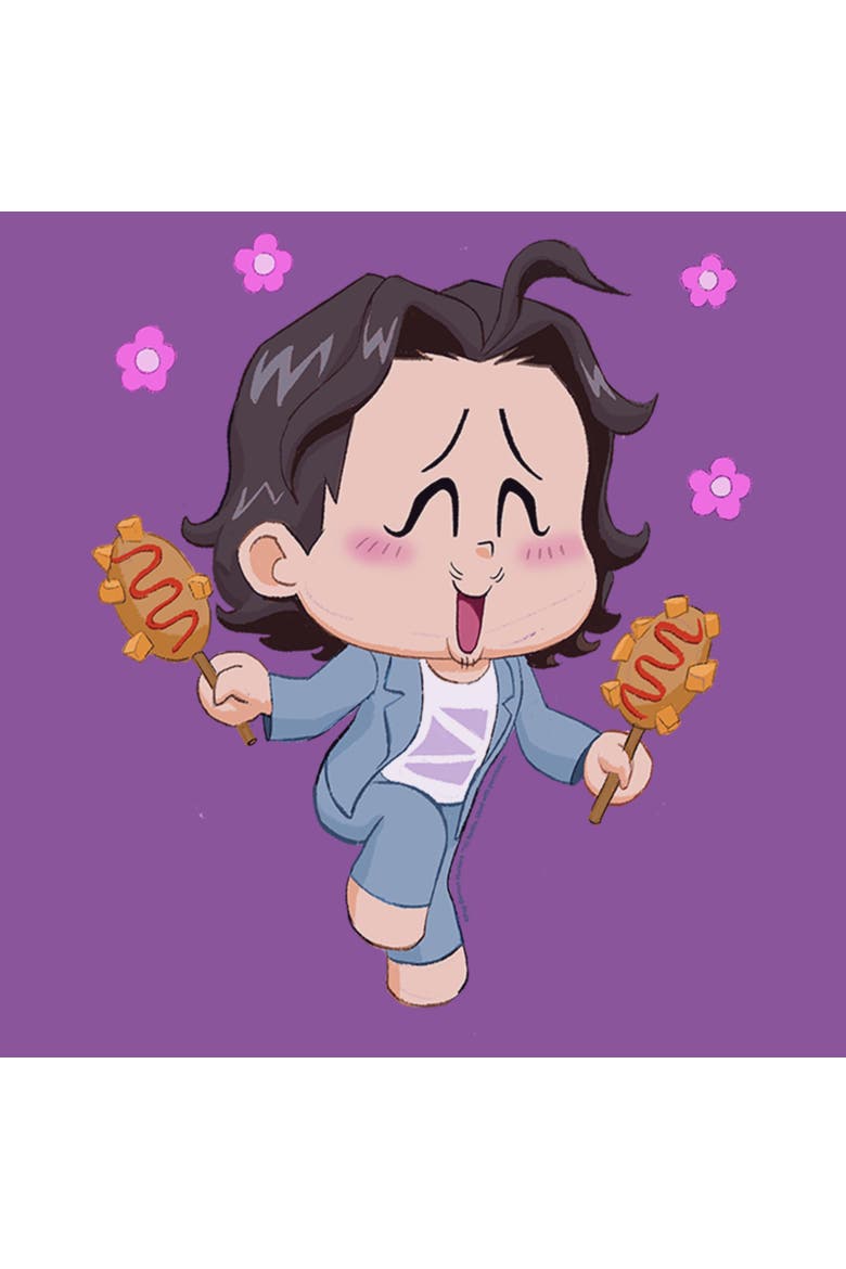 Girls KPop Demon Hunters Bobby Corn Dog T Shirt, Alternate, color, Purple Berry