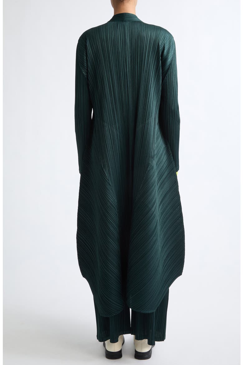 Monthly Colors October Pleated Long Jacket, Alternate, color, DARK GREEN