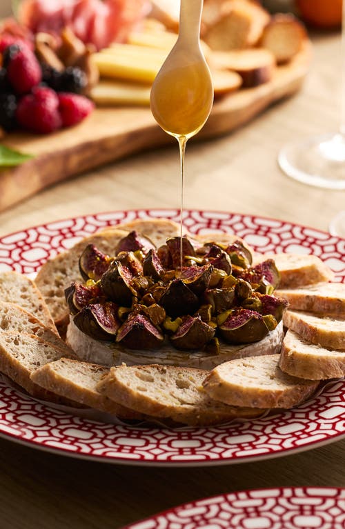 Caskata Newport Crimson Garden Gate Salad Plate In Red