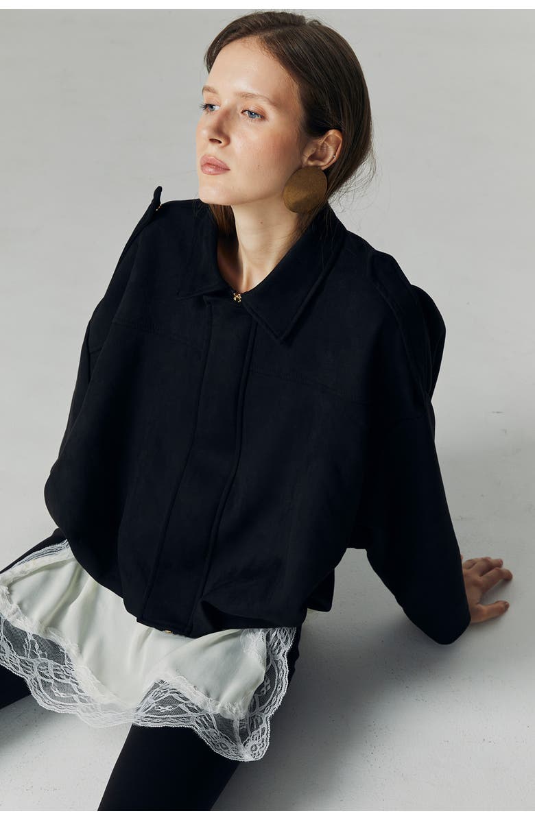 ATS Qiana Suede Jacket, Alternate, color, Black