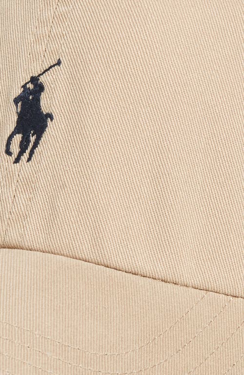 Polo Ralph Lauren Beige Cotton Hat With Logo In Nubuck/relay Blue
