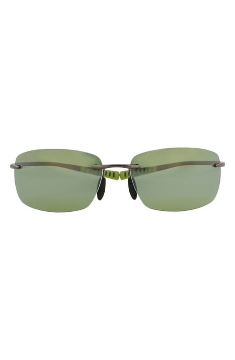 Core 64mm Polarized Rectangular Sunglasses