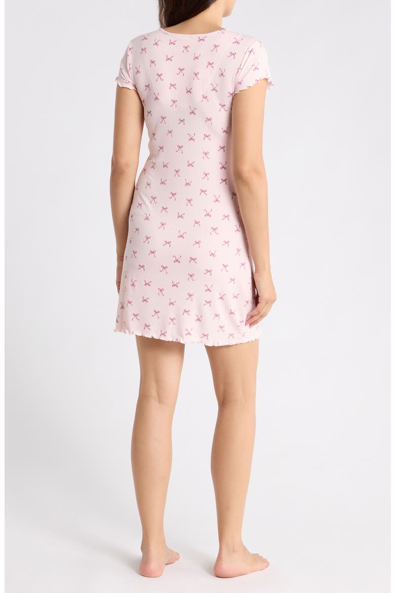 Bow Print Nightgown, Alternate, color, PURPLE BOWS