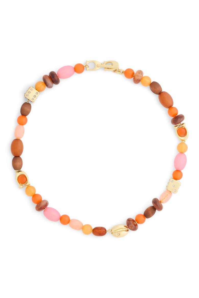 Mixed Bead Choker, Main, color, ORANGE MULTI