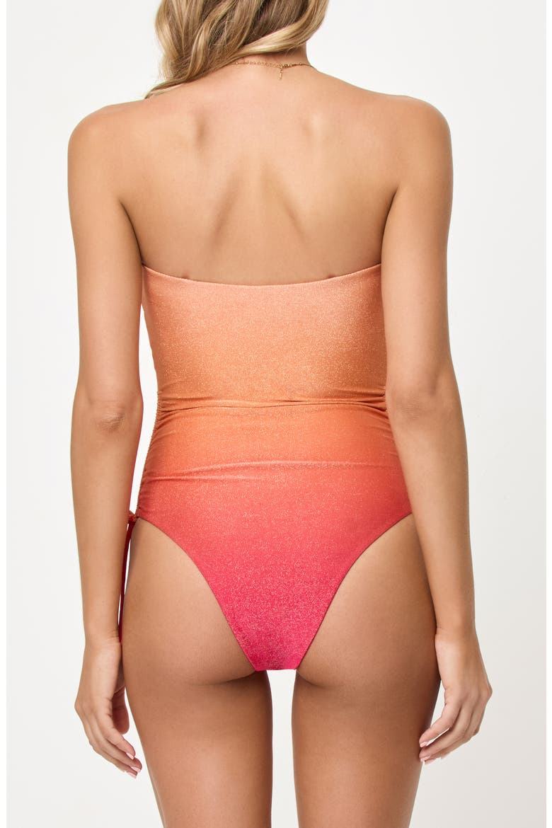 Elise Ruched Rib One-Piece Swimsuit, Alternate, color, OCASO