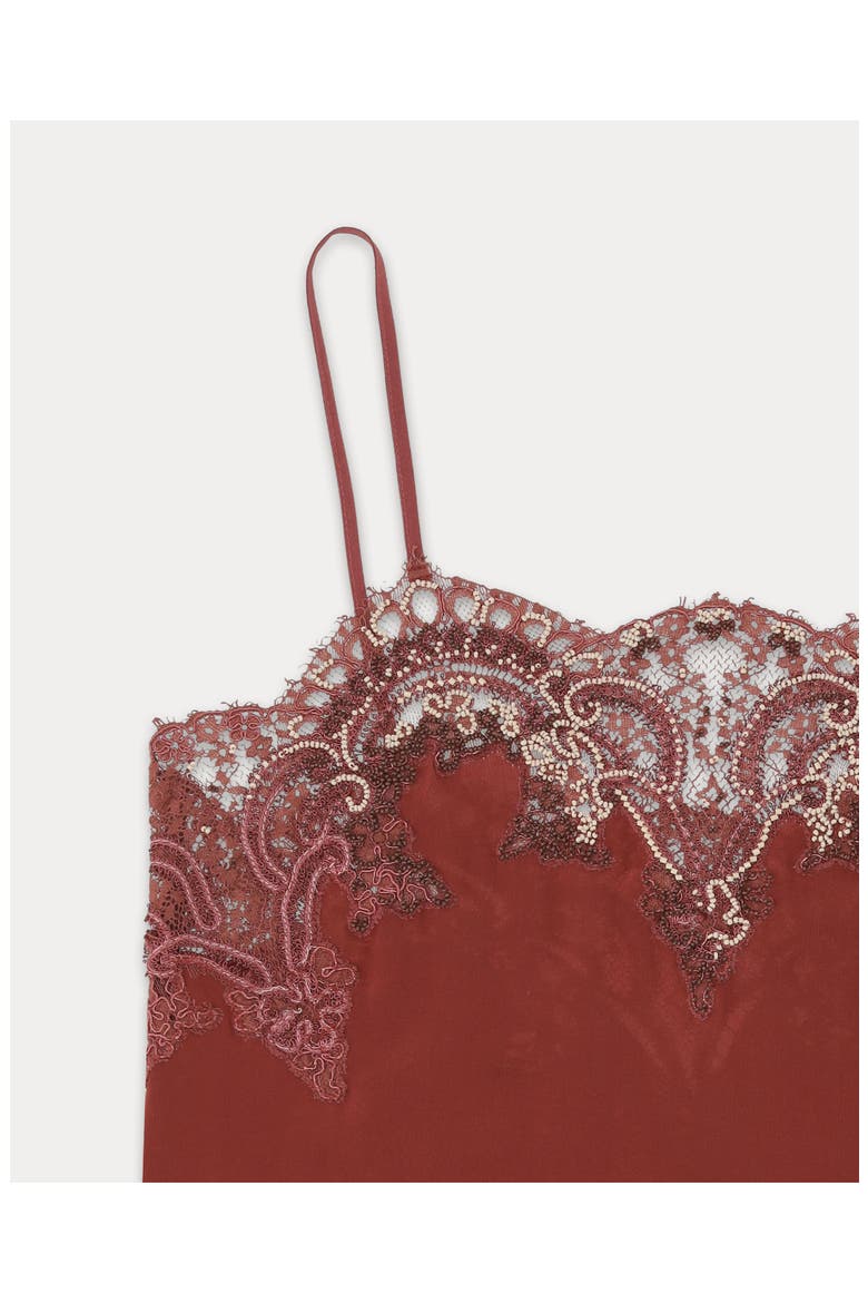Alizée Embroidered Silk Dress, Alternate, color, Burgundy