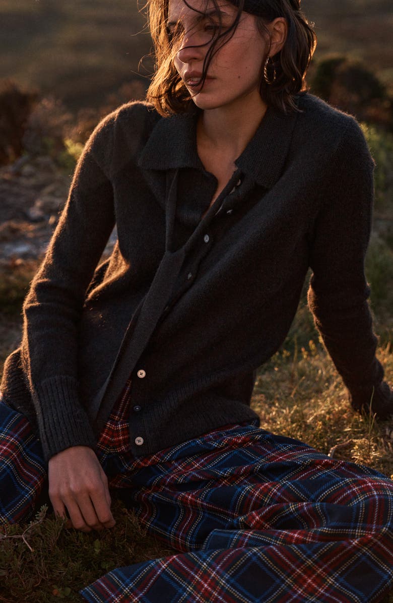 Boden Belgravia Plaid Wool Blend Pants, Alternate, color, Navy Green And Red Check