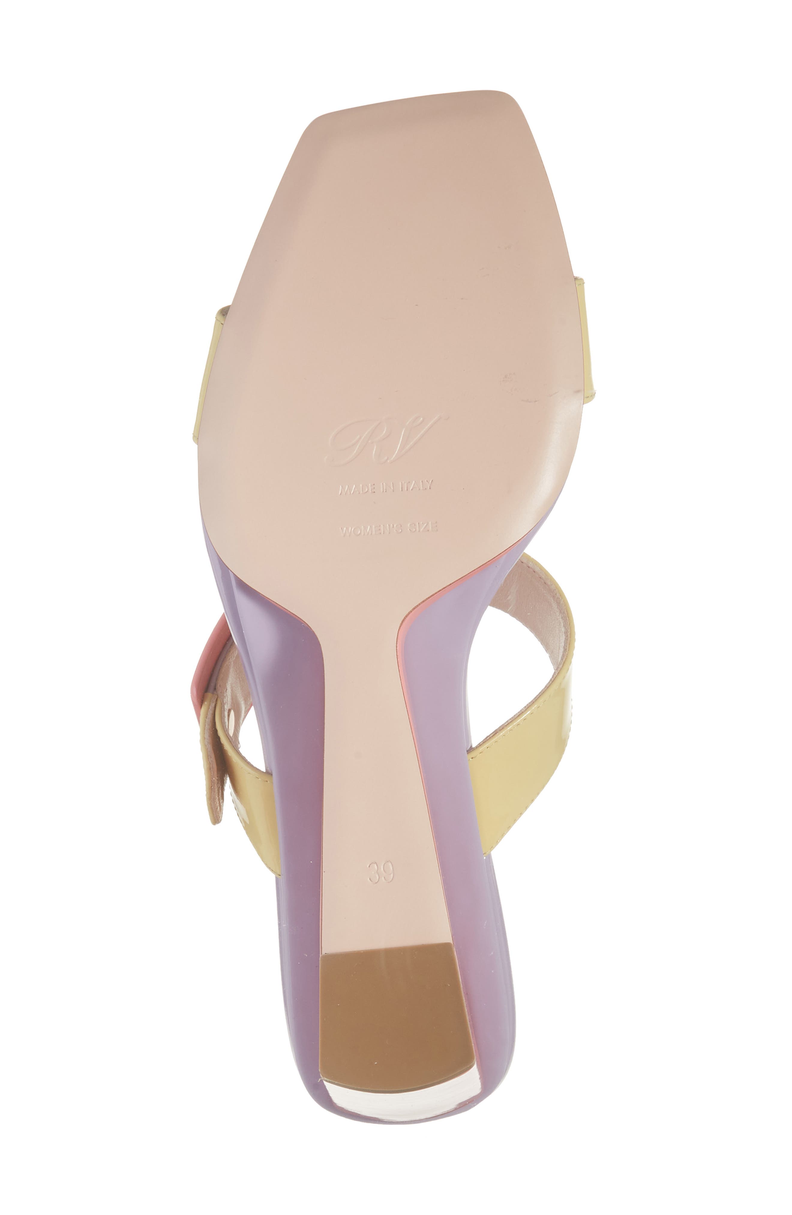 Roger Vivier Belle Vivier Colorblock Wedge Sandal, Alternate, color, Yellow/ Violet/ Pink
