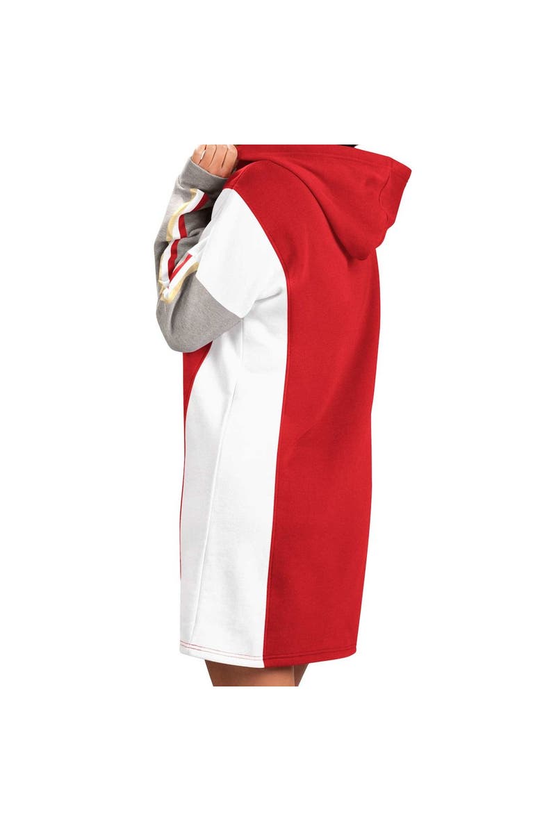 G-III 4HER BY CARL BANKS Women's G-III 4Her by Carl Banks Scarlet/White San Francisco 49ers Bootleg Long Sleeve Hoodie T-Shirt Dress, Alternate, color,