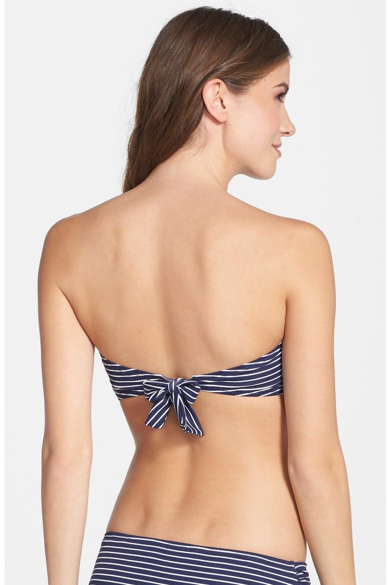 Twist Stripe Bandeau Bikini Top, Alternate, color, MARE NAVY