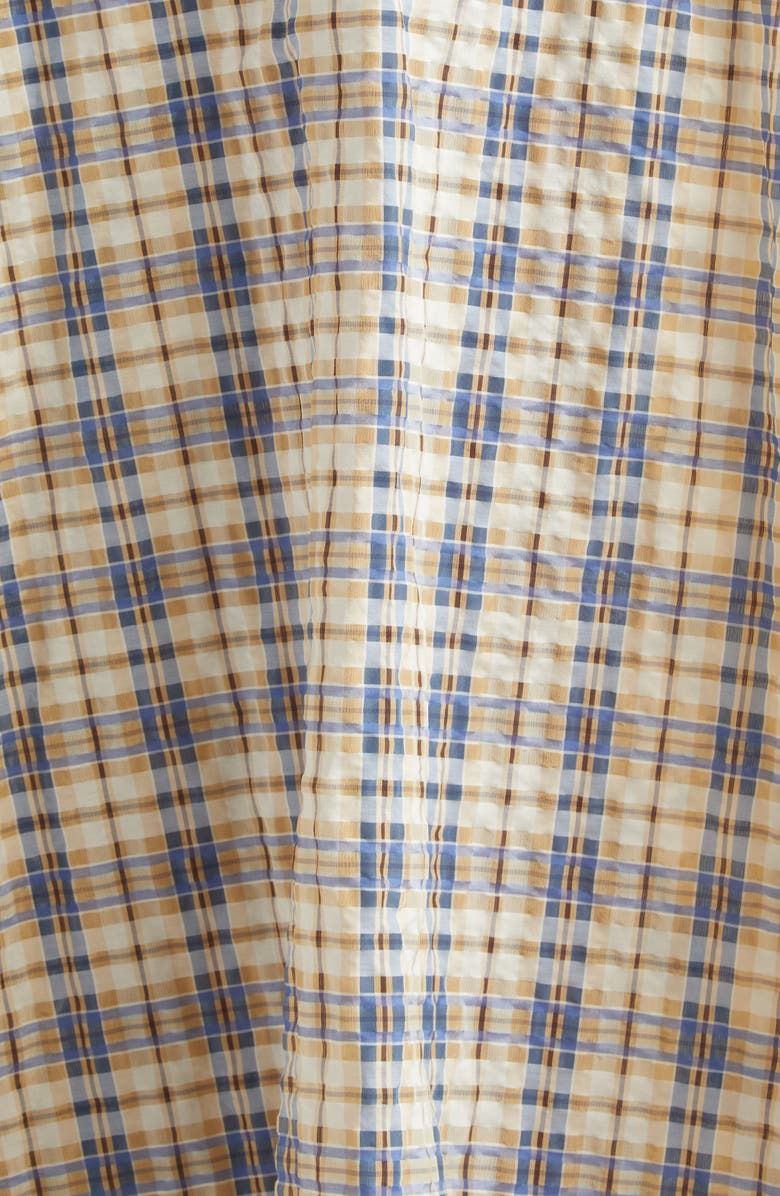 BERNADETTE Kennedy Plaid Seersucker Skirt, Alternate, color, Blue / Beige Seersucker Check