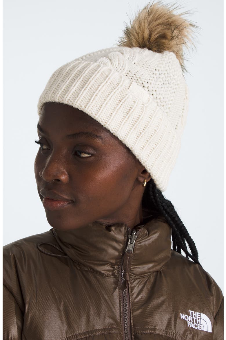 Oh Mega Faux Fur Pom Beanie, Alternate, color, WHITE DUNE