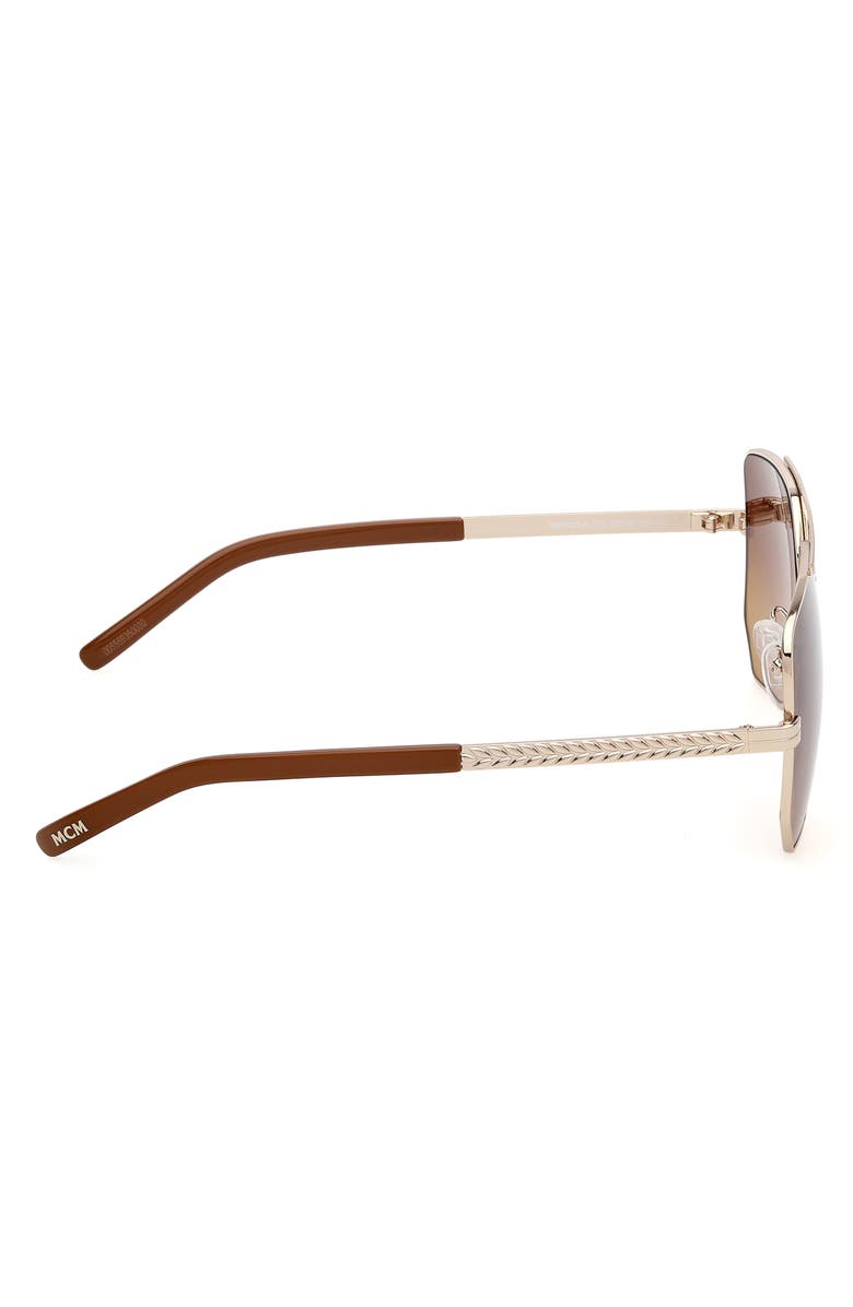 MCM 59mm Polarized Navigator Sunglasses, Alternate, color, Gold / Gradient Brown