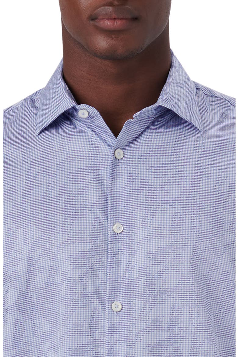 Floral Pincheck Short Sleeve Stretch Cotton Shirt, Alternate, color, AIR BLUE