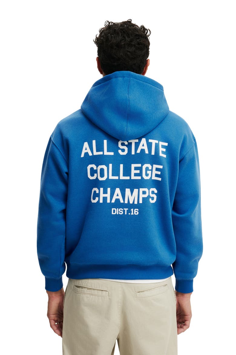 Men's Box Fit Graphic Hoodie, Alternate, color, Carolina Blue  All State