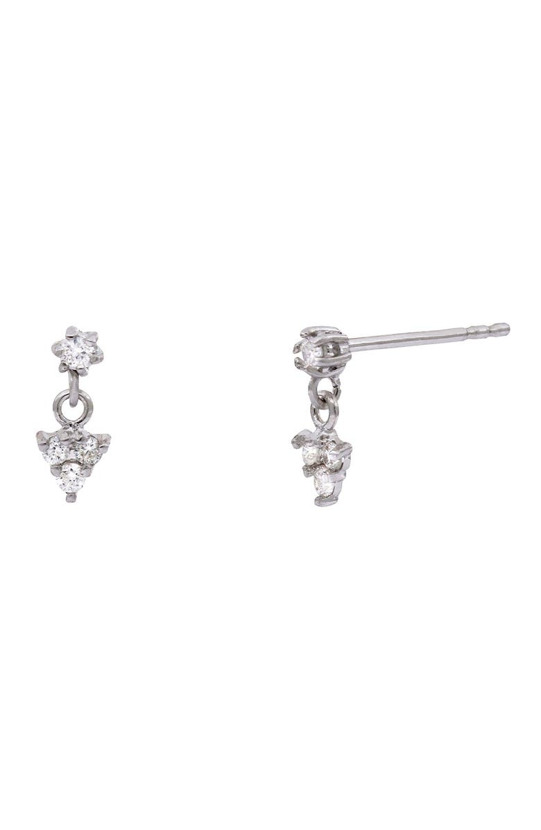 Bony Levy 18K White Gold Tiny Triangle Diamond Drop Earrings - 0.13 ctw, Main, color,