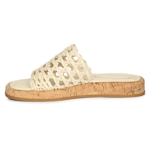 Jelavu Cloud Woven Leather Cork Slide Sandal In Ivory