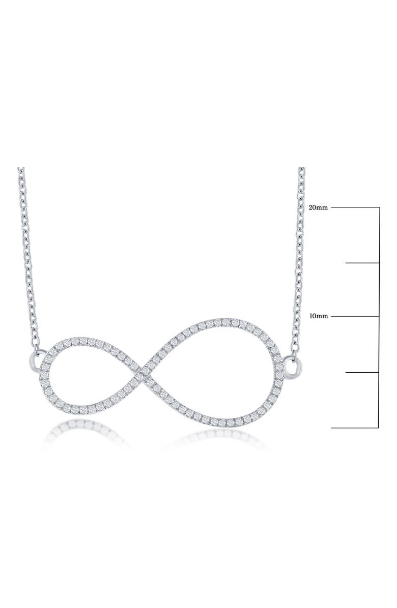 SIMONA Sterling Silver Pavé Diamond Infinity Pendant Necklace - 0.14ct., Alternate, color, 