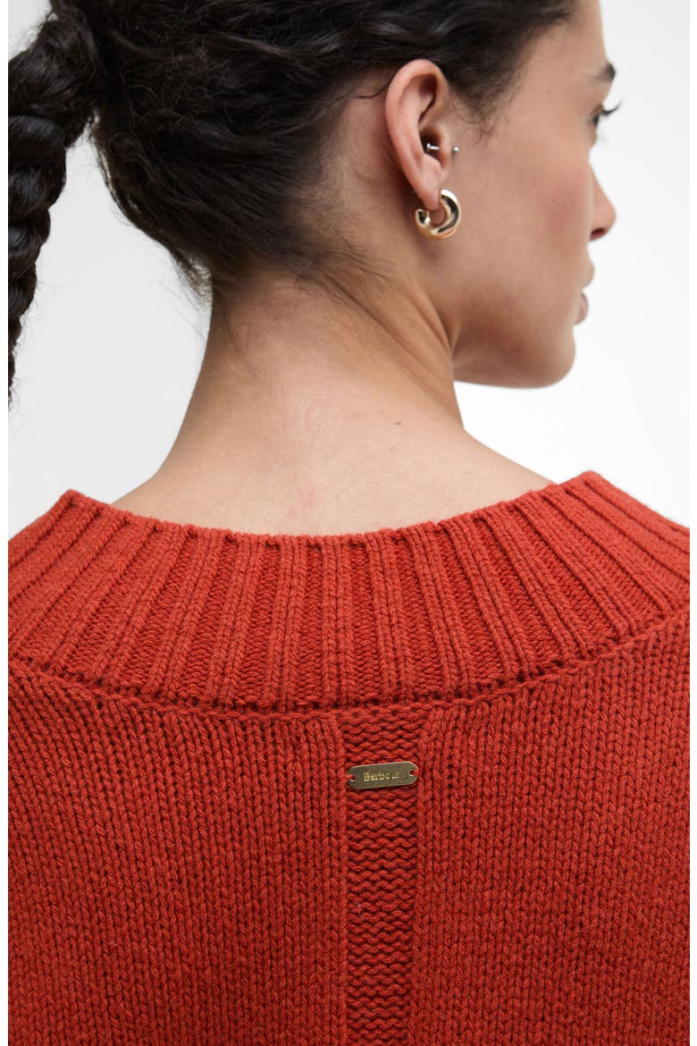 Antonia Merino Wool V-Neck Sweater, Alternate, color, BURNT ORANGE