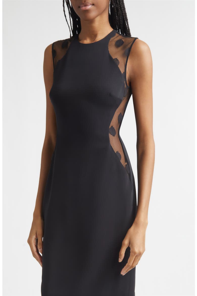 Miracle Polka Dots Sleeveless Sheath Dress, Alternate, color, BLACK