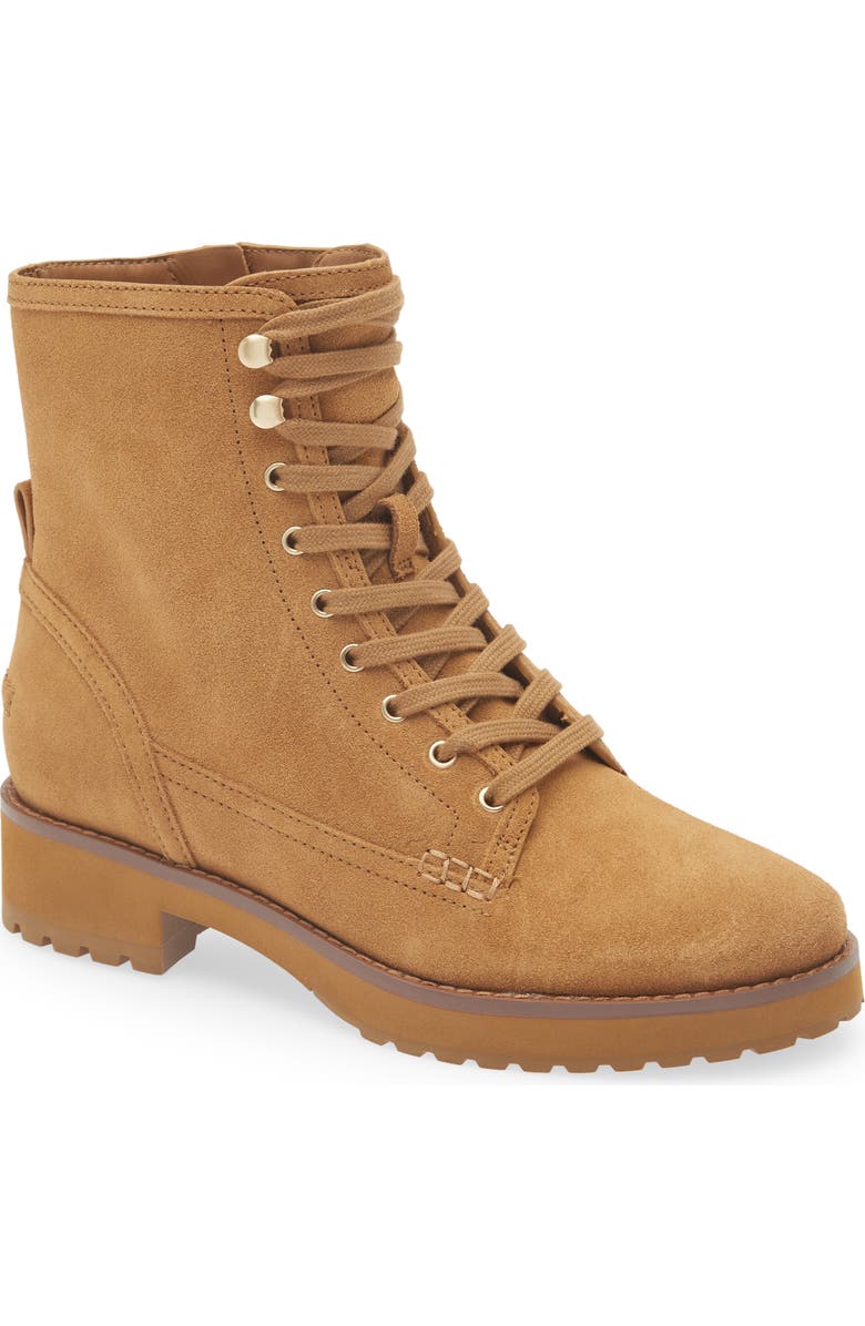 Cole Haan Lyndon Waterproof Lace-Up Boot, Main, color, Golden Honey Suede