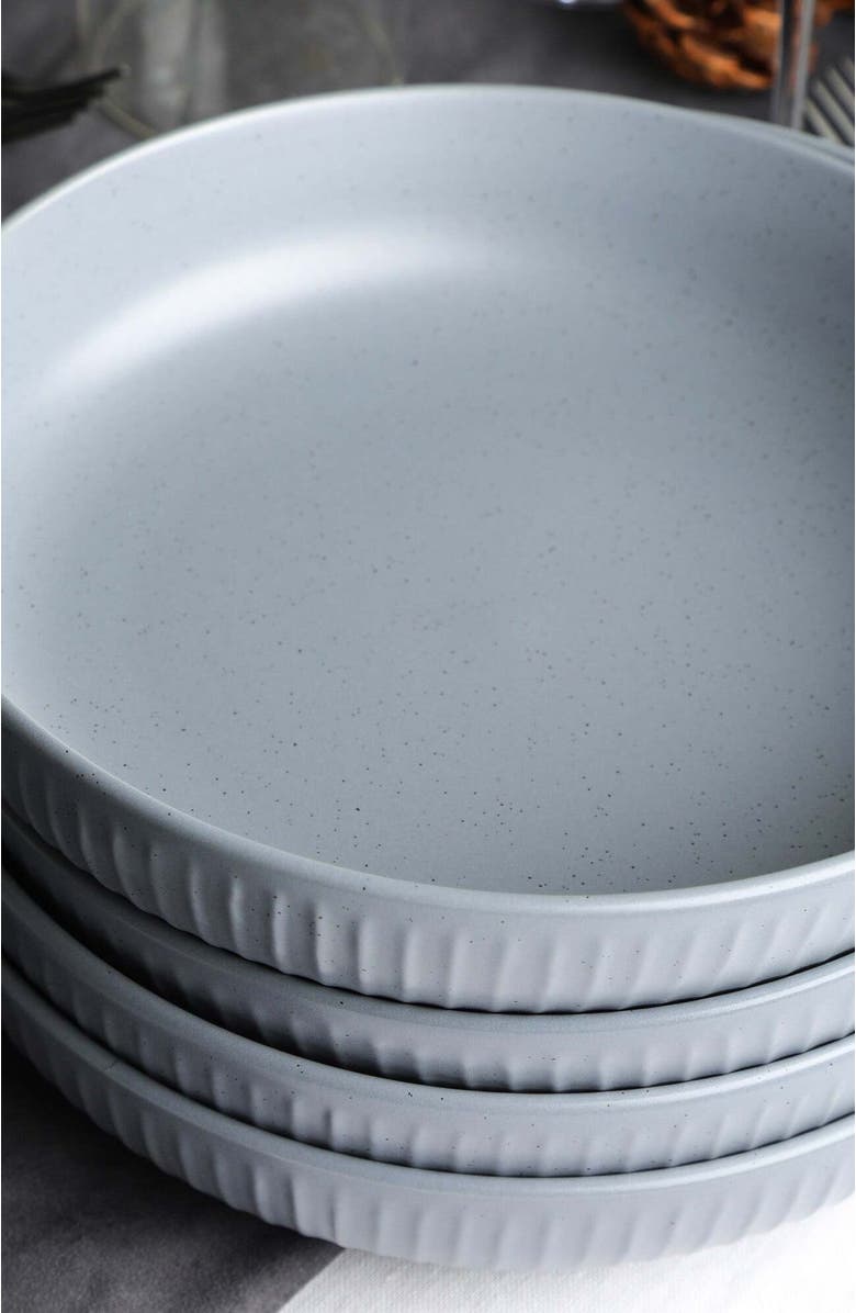 Stone Lain Logan Stoneware 4-Piece Bowl Set, Alternate, color, Grey