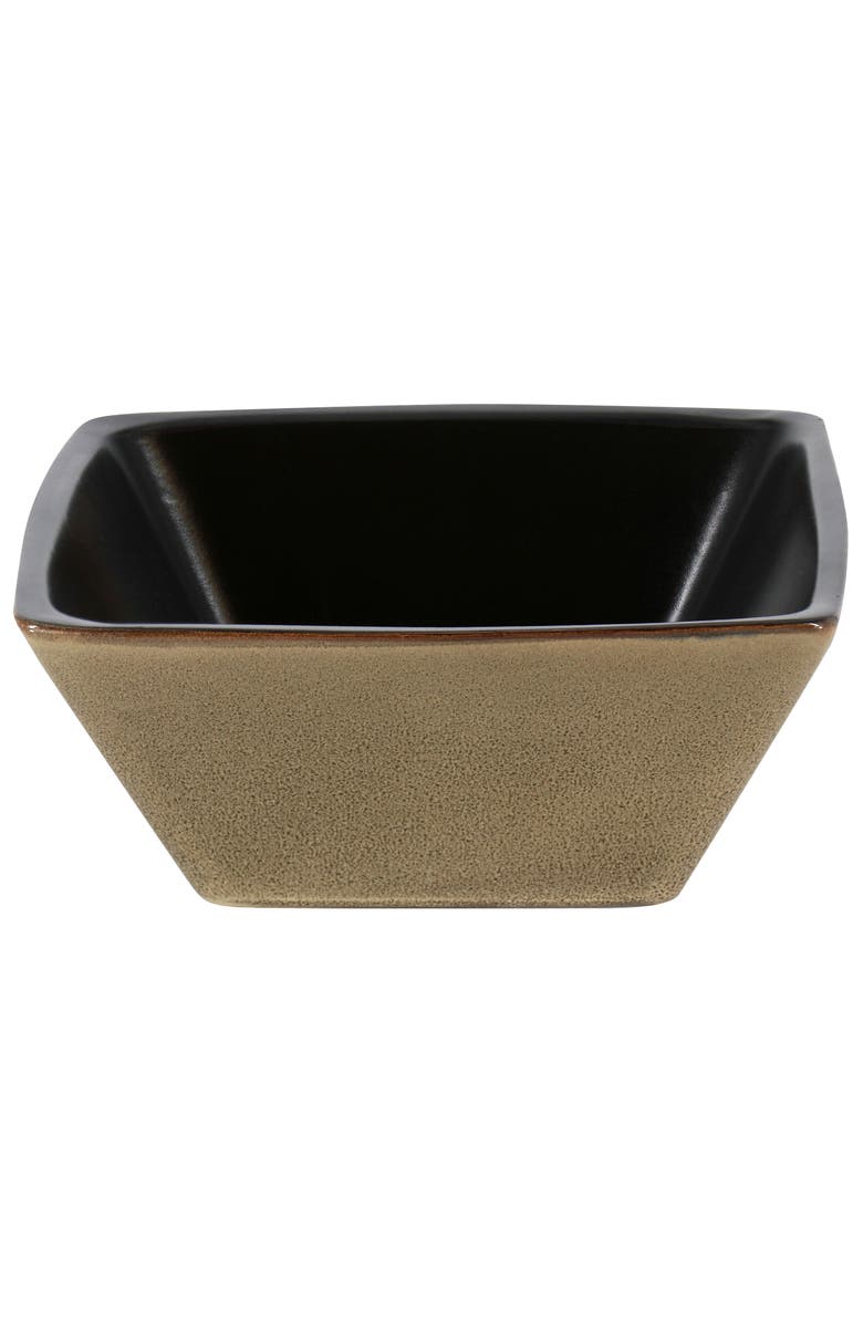 Gibson Elite Kiesling 16 Piece Hard Square Stoneware Dinnerware Set, Alternate, color, Beige