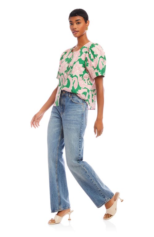 Fifteen Twenty Button Front Puff Sleeve Shirt
