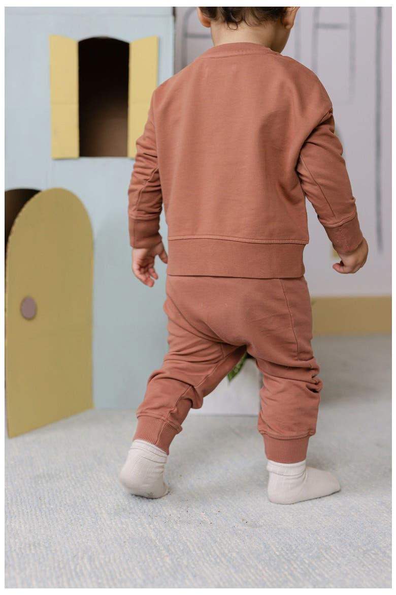 Organic Cotton French Terry Harem Pants, Alternate, color, CLAY