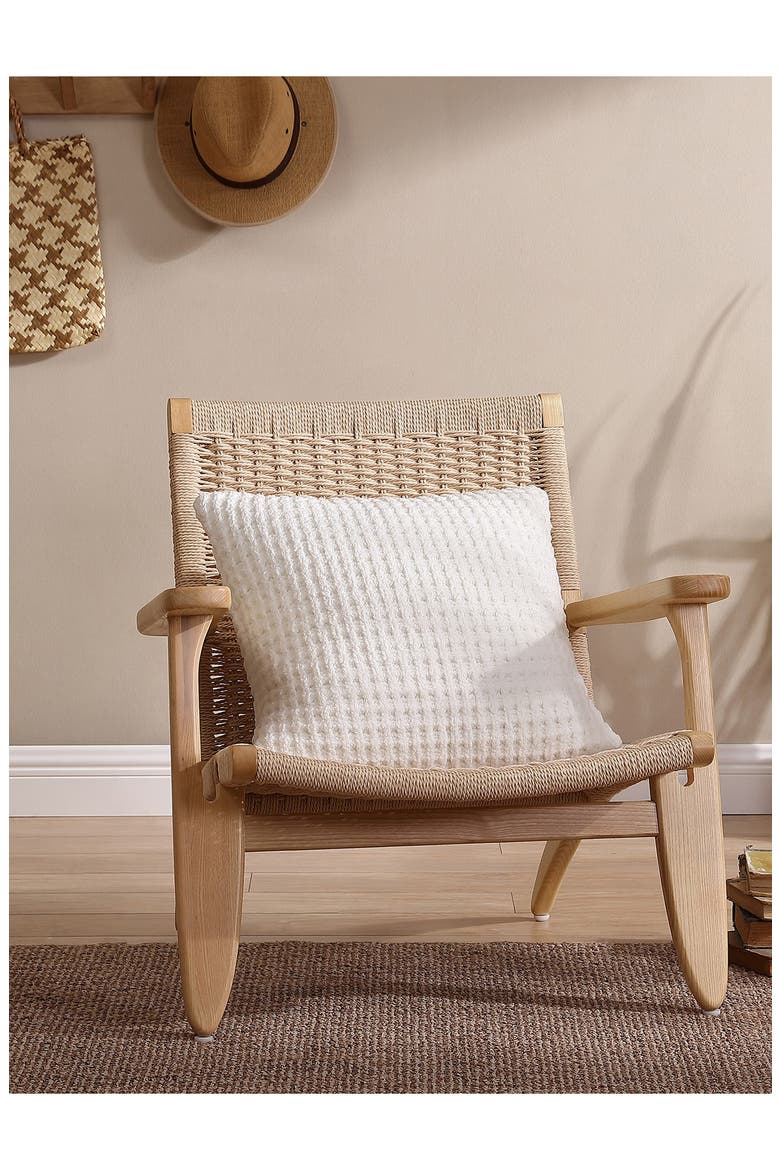 Snug Waffle Throw Pillow, Alternate, color, OFF WHITE