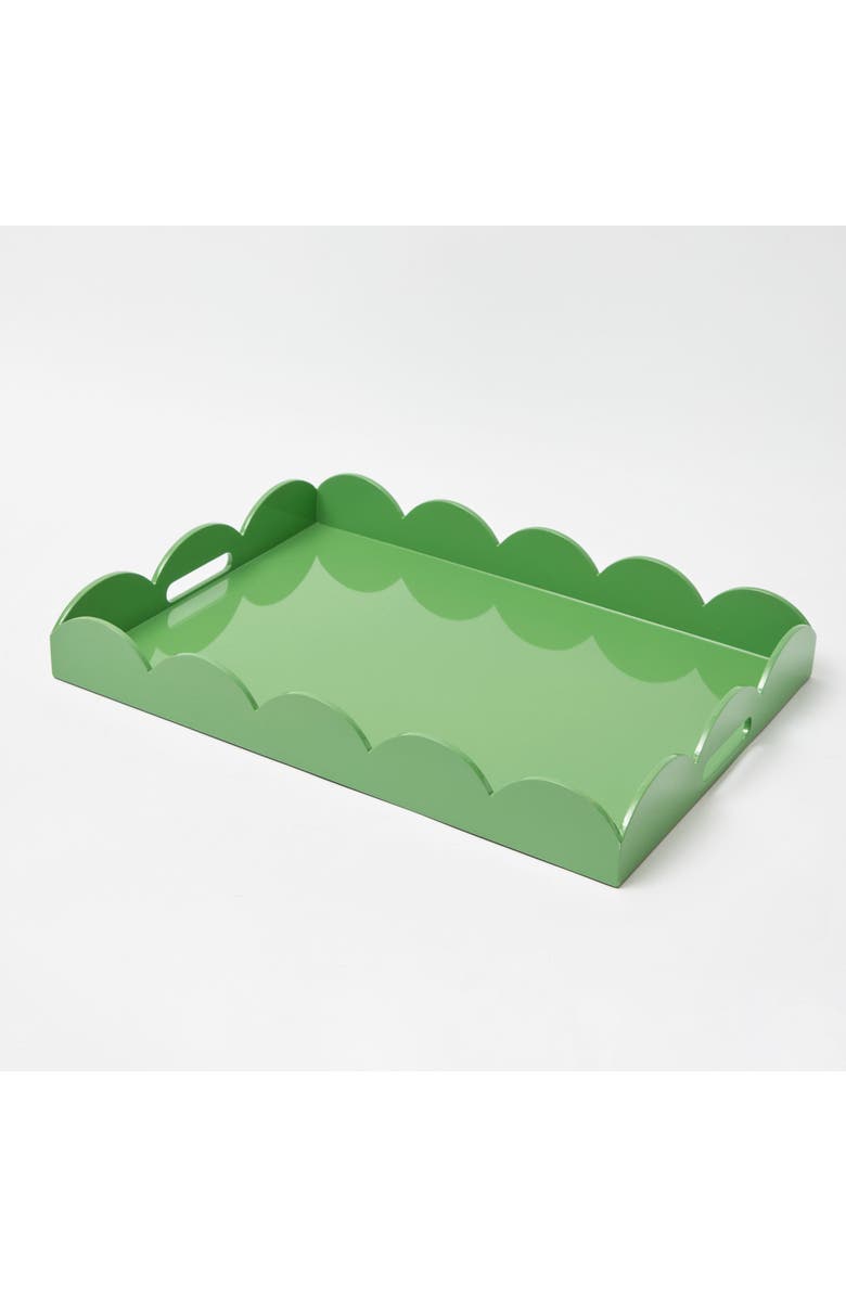 Mrs. Alice Green Scalloped Lacquer Tray, Alternate, color, Green