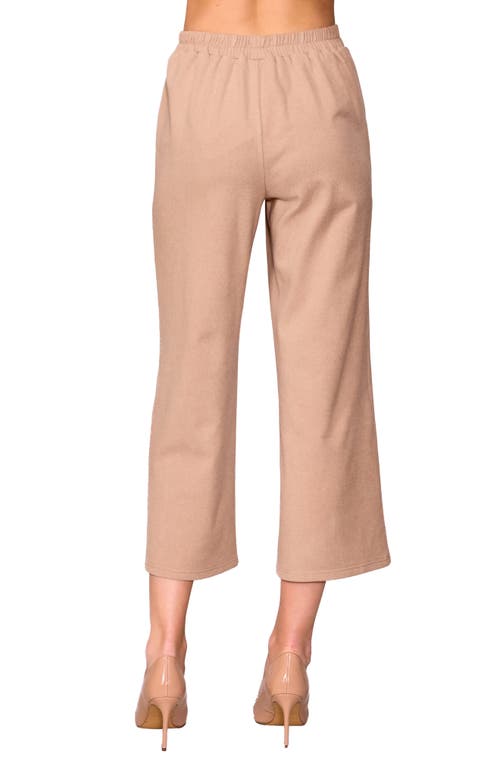 Melloday Knit Pintuck Ankle Pants In Pink