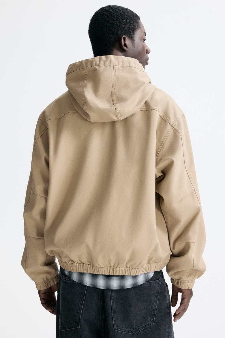 Hooded Workwear Jacket, Alternate, color, Beige