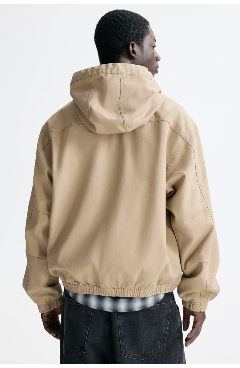 H&M Hooded Workwear Jacket, Alternate, color, Beige