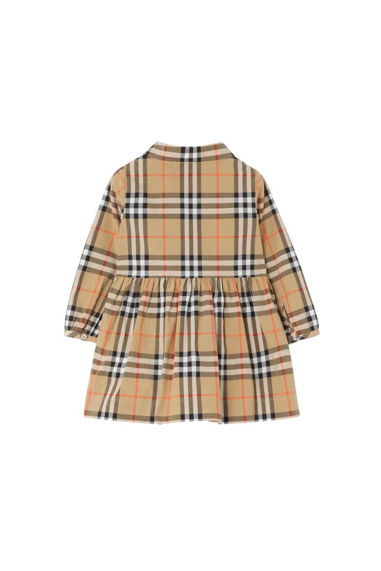 Check Cotton Dress, Alternate, color, Sand beige