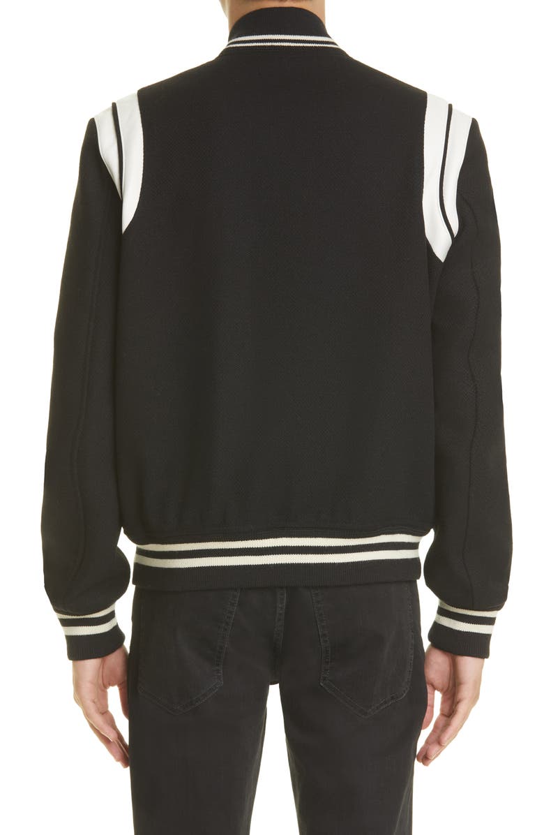 Saint Laurent Wool Blend Bomber Jacket, Alternate, color,