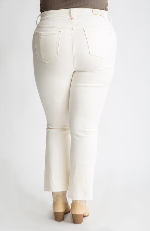 Slink Jeans Raw Hem High Waist Ankle Flare Jeans In Cream