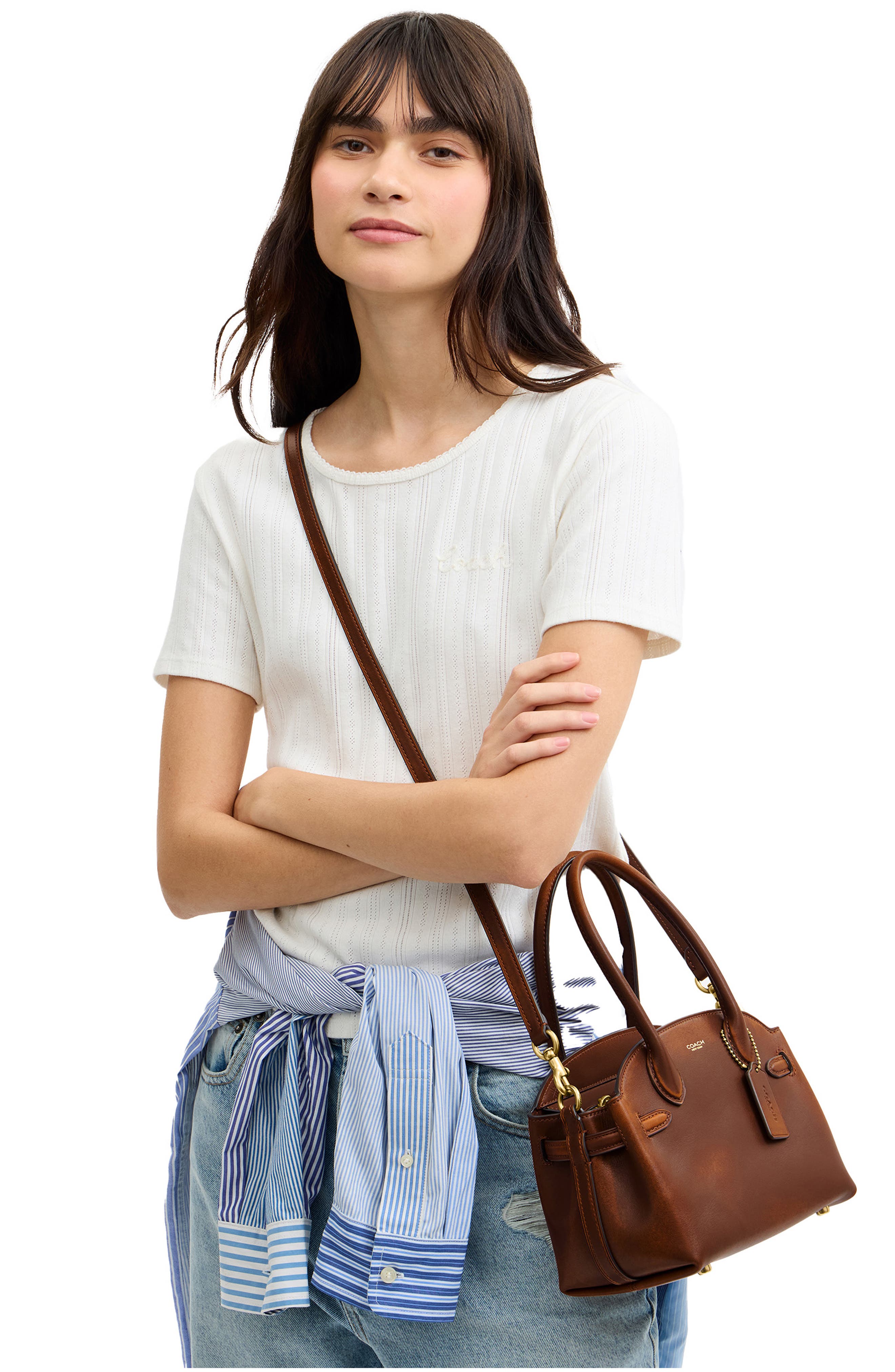 Soft Empire 21 Leather Carryall Bag, Alternate, color, B4/ BROWN
