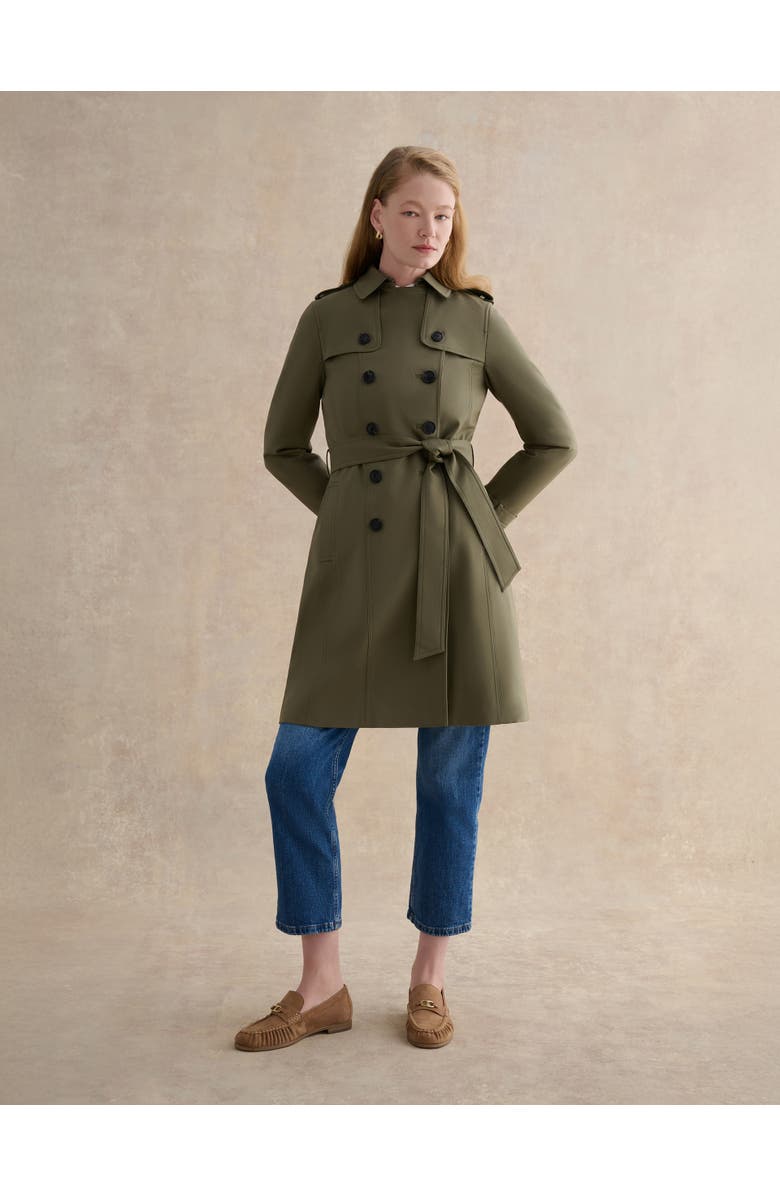 HOBBS LONDON Skylar Belted Trench Coat, Main, color, Olive Green