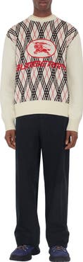 Burberry Argyle Check Wool Blend Sweater