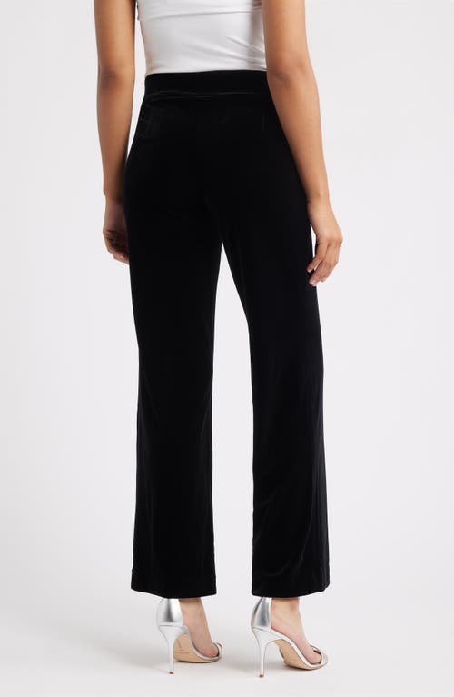 Anne Klein Pull-on Wide Leg Pants In Black