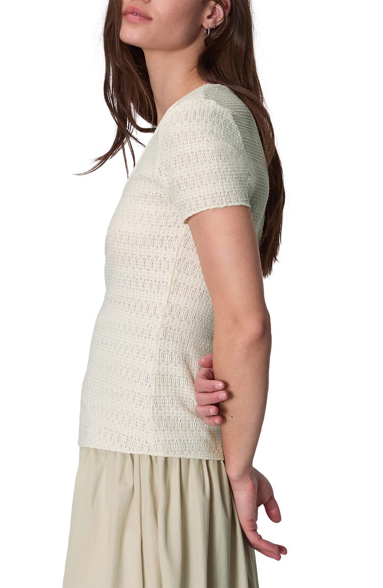 rag & bone Julia Textured Scoop Neck T-Shirt, Alternate, color, Ivory