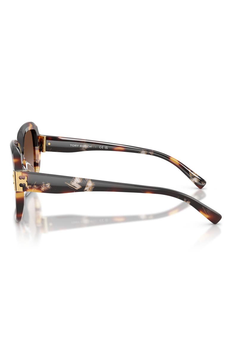 Tory Burch 51mm Square Sunglasses, Alternate, color, Wavy Tortoise / Brown Gradient