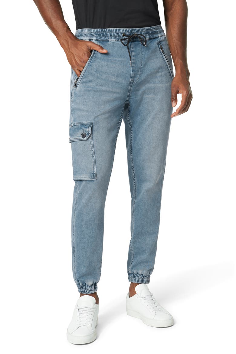Slim Fit Drop Yoke Cargo Jogger Jeans, Main, color, LIGHT INDIGO