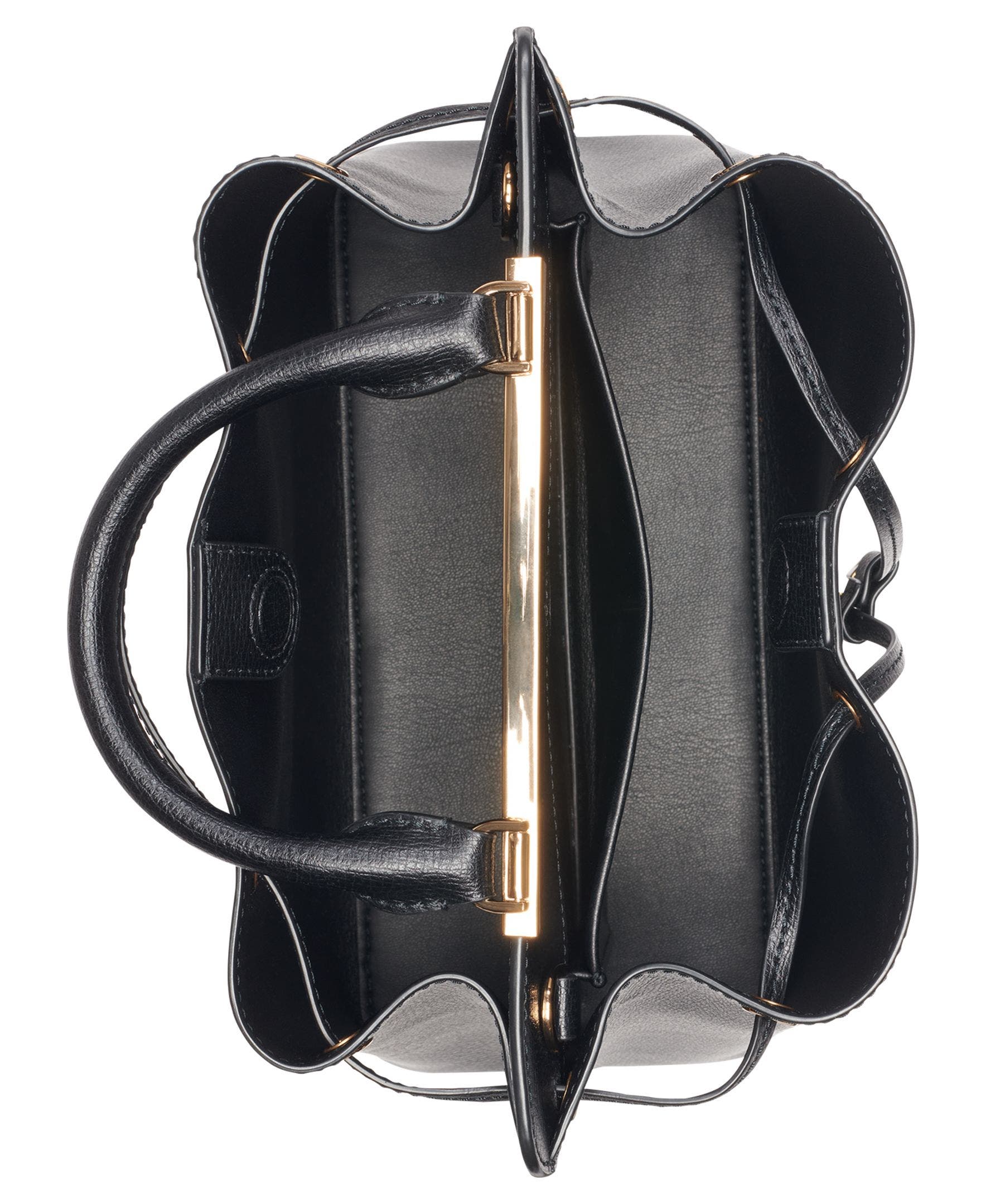 KARL LAGERFELD PARIS Evelina Bucket, Alternate, color, Black/Gold