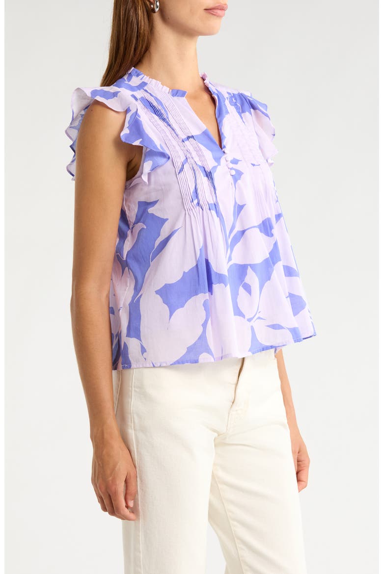 Tracy Ruffle Pleated CottonTop, Alternate, color, LAVENDER