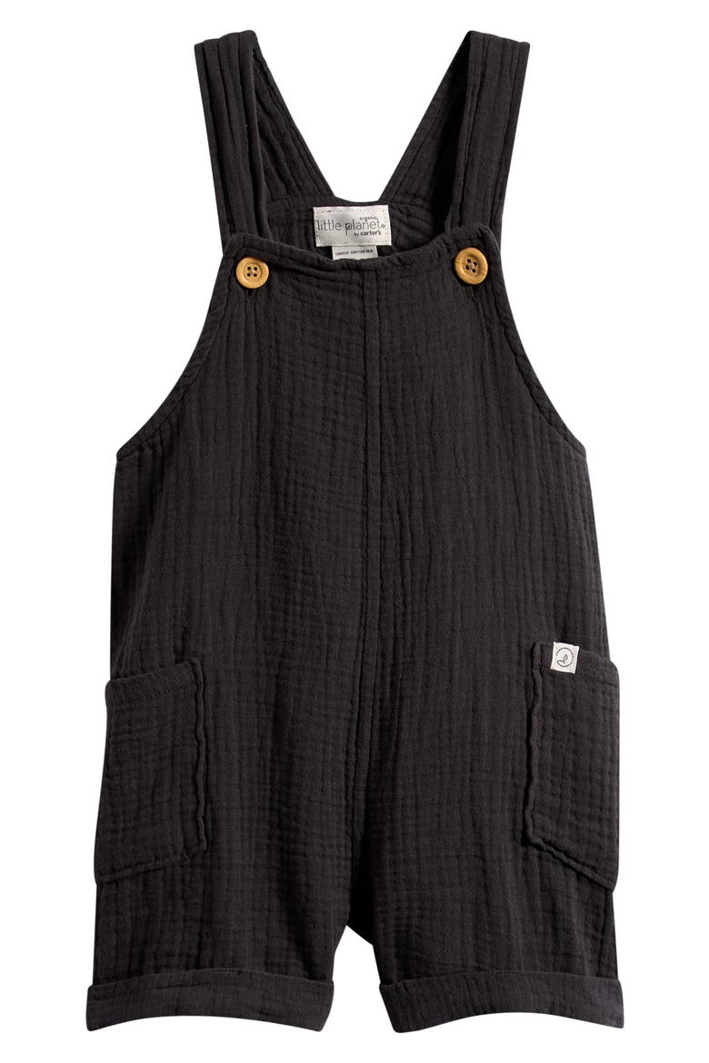 Organic Cotton Gauze Shortalls, Main, color, GREY