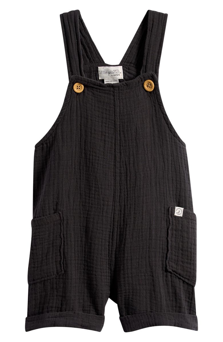 Little Planet Organic Cotton Gauze Shortalls, Main, color, Grey